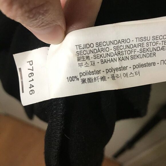 ZARA black bodycon knit midi dress fur cuff sleeve detail medium - Picture 3 of 6